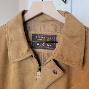 Reportage R.G.A. 100% Leather Y2K Bomber Zip Up Brown Jacket, Size Mens M